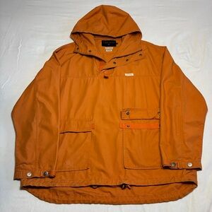 VNT 90s Nautica Civvies Pullover Jacket w/Cargo Pockets - Orange Men’s XL